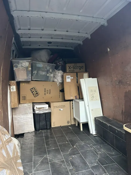 A full load, packed tight from floor to roof.